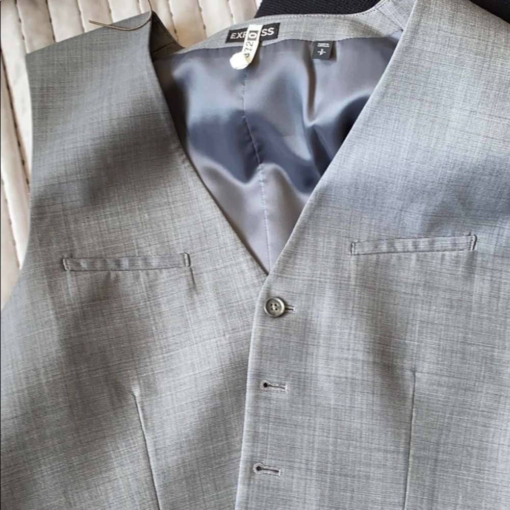 Grey express suit vest small